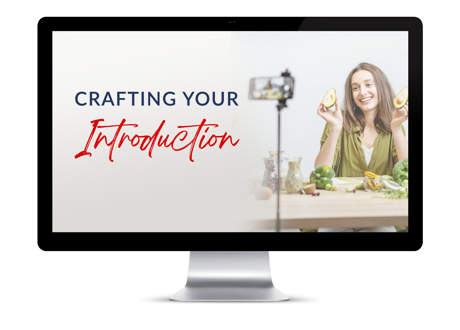 Course module mockup for Module 4 teaching how to craft your introduction for a video show