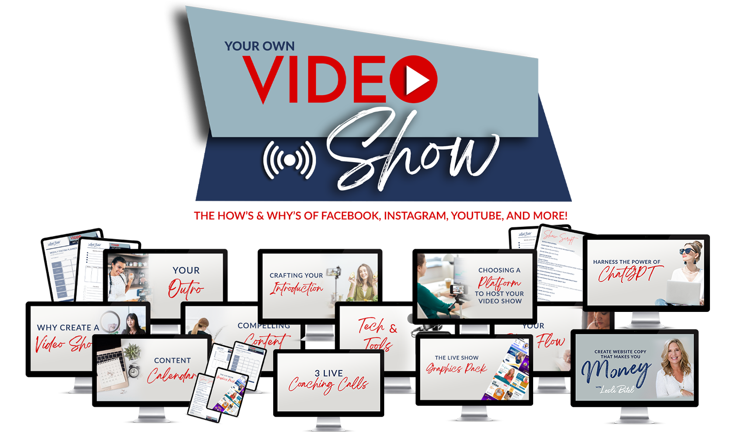 Full value stack showing the Your Own Video Show program including all modules and bonus training materials